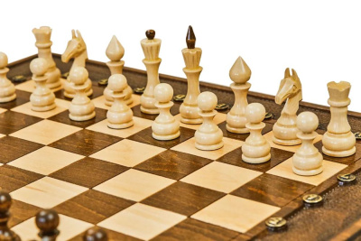 картинка Шахматы + нарды резные "Гамбит 1" 60, Simonyan от магазина Gamesdealer.ru