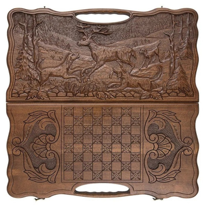 картинка Нарды резные "Собачья охота" 60, Haleyan от магазина Gamesdealer.ru