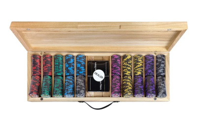 картинка Набор для покера Black Stars на 500 фишек в кейсе из ясеня v2, Partida от магазина Gamesdealer.ru