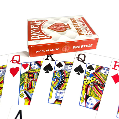 картинка Карты "Bicycle Prestige Rider 100% Plastic Jumbo red" от магазина Gamesdealer.ru