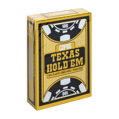 Карты "Copag Jumbo Index", 100% пластик, черная рубашка Карты "Copag Jumbo Index", 100% пластик, черная рубашка