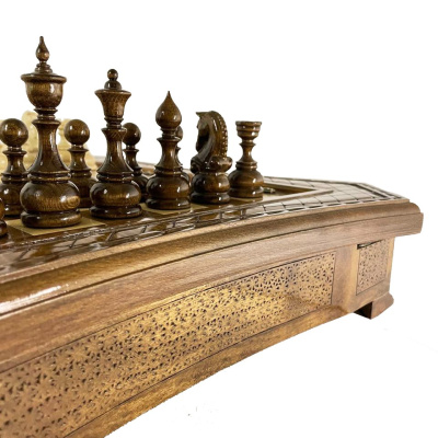 картинка Шахматы резные восьмиугольные в ларце 50, Haleyan от магазина Gamesdealer.ru