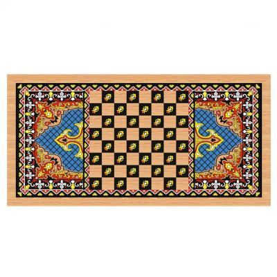 картинка Нарды + Шашки Аравия Голубые средние (Россия, дерево, 50 см), Partida от магазина Gamesdealer.ru