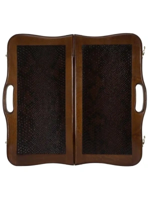 картинка Нарды кожаные "Питон" малые (Россия, дерево, 40х20х5 см) от магазина Gamesdealer.ru