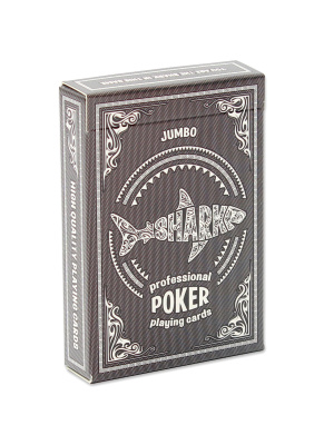 картинка Игральные карты серия "Shark" black 54 шт/колода (poker size index jumbo, 63*88 мм) от магазина Gamesdealer.ru