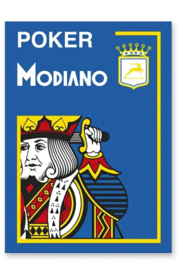 Карты Modiano Poker 4 Jumbo 100% plastic blue