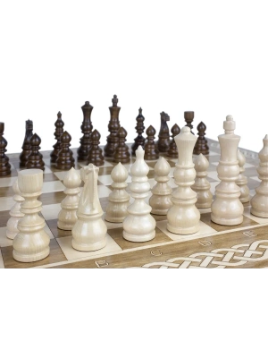 картинка Шахматы + Шашки + Нарды 3 в 1 "Амбассадор 3", 50 см, ясень, Partida от магазина Gamesdealer.ru