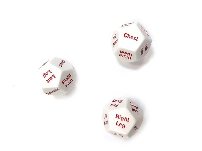 картинка Кубик D12 "Части тела" для RPG, 30мм от магазина Gamesdealer.ru