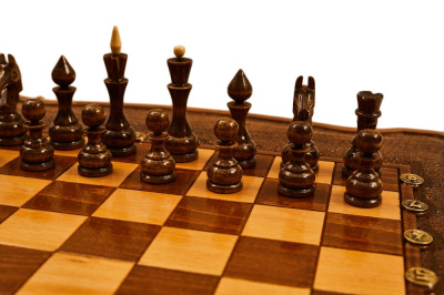 картинка Шахматы + нарды резные "Гамбит 2" 40, Simonyan от магазина Gamesdealer.ru