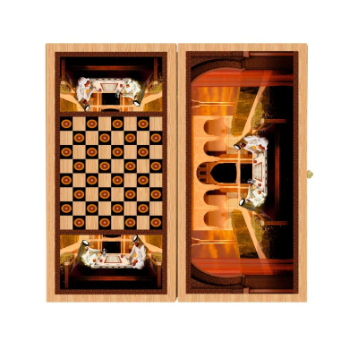 картинка Нарды + Шашки Аравия Шейхи малые (Россия, дерево, 40 см), Partida от магазина Gamesdealer.ru