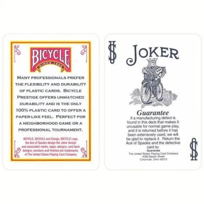 картинка Bicycle Prestige 100% plastic Standard Premium box blue / Байсикл Престиж 100% пластик стандарт Прем от магазина Gamesdealer.ru