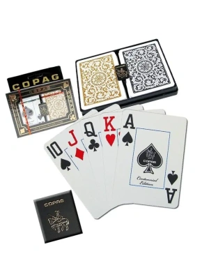 картинка Карты "Copag Poker Size Jumbo 1546 Double Deck (Black, Gold)" от магазина Gamesdealer.ru