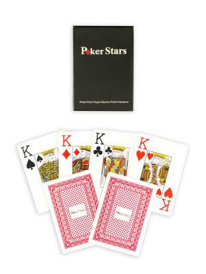 картинка Карты для покера "Poker Stars" 100% пластик, красные от магазина Gamesdealer.ru