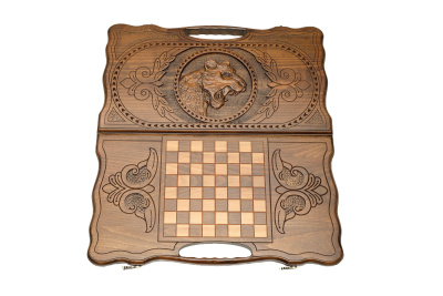 картинка Нарды резные "Тигр" с ручкой 50, Haleyan от магазина Gamesdealer.ru