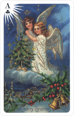 картинка Карты "Old Time Christmas Angels Deluxe Double Bridge Deck" от магазина Gamesdealer.ru