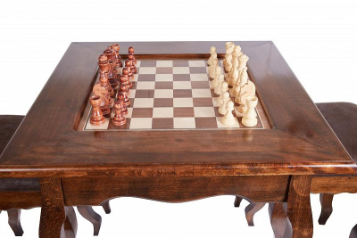 картинка Стол ломберный шахматный "Классический", 2 табурета, Ustyan от магазина Gamesdealer.ru