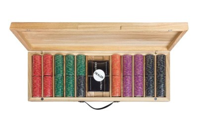 картинка Набор для покера Luxury Ceramic на 500 фишек в кейсе из ясеня v2, Partida от магазина Gamesdealer.ru