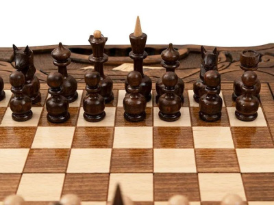 картинка Шахматы резные с Араратом, ручкой и ложементом 40, Haleyan от магазина Gamesdealer.ru