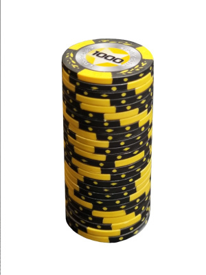 Фишки для игры в покер Black Stars номиналом 1000 (25шт)