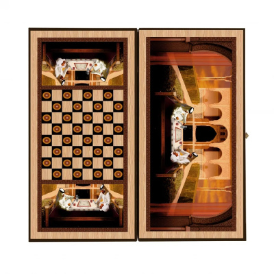 картинка Шахматы + нарды + шашки "Сирия Шейхи" средние от магазина Gamesdealer.ru