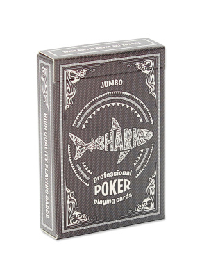 Игральные карты "Shark" black (poker size, jumbo index)