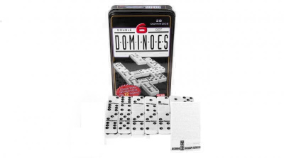 картинка Домино в железном боксе, 6 черных точек, Partida 19х12 см, костяшка 5х2,5 см от магазина Gamesdealer.ru
