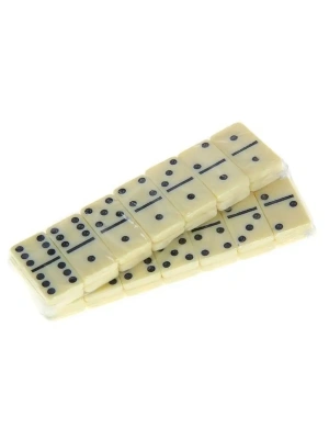 картинка Домино дорожное в чёрном футляре 15 х 9 см, 28 костей / кость 38 х 28 мм от магазина Gamesdealer.ru