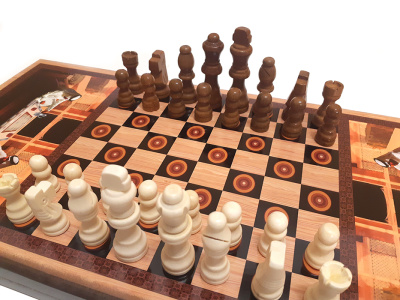 картинка Шахматы + нарды + шашки "Сирия Шейхи" большие от магазина Gamesdealer.ru