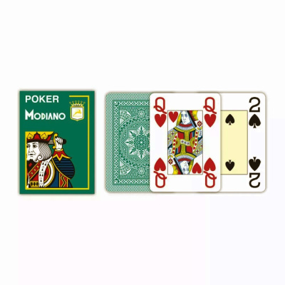 картинка Карты Modiano Poker 4 Jumbo 100% plastic green от магазина Gamesdealer.ru
