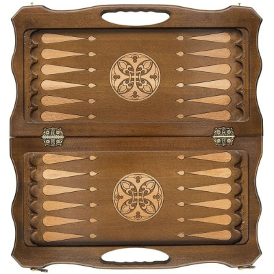 картинка Шахматы + нарды резные "Афинские" 50 с ручкой, Haleyan от магазина Gamesdealer.ru