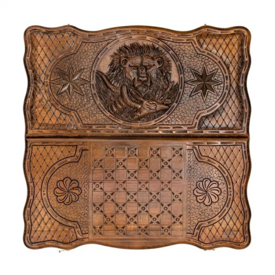 картинка Нарды резные "Лев с добычей", Mirzoyan от магазина Gamesdealer.ru