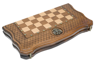 картинка Шахматы + нарды резные "Герб РФ" 50, Haleyan от магазина Gamesdealer.ru