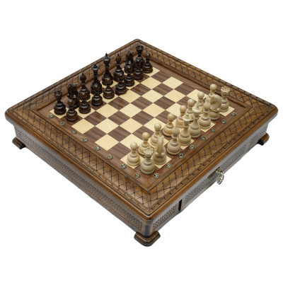 картинка Шахматы резные "Квадро" в ларце 50, Haleyan от магазина Gamesdealer.ru