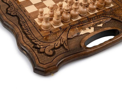 картинка Шахматы резные с Араратом, ручкой и ложементом 40, Haleyan от магазина Gamesdealer.ru