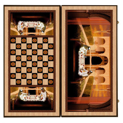 картинка Шахматы + нарды + шашки "Сирия Шейхи" большие от магазина Gamesdealer.ru