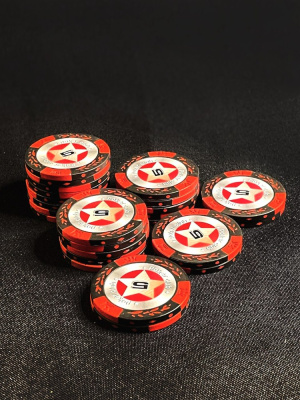 картинка Фишки для игры в покер Black Stars номиналом 5 (25шт) от магазина Gamesdealer.ru