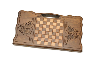 картинка Нарды резные "Медведь" с ручкой 50, Haleyan от магазина Gamesdealer.ru