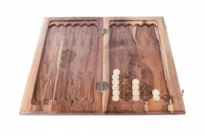 картинка Нарды резные "Орнамент 3" с цельным рисунком, Mkhitaryan от магазина Gamesdealer.ru