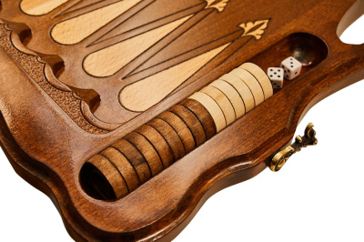 картинка Шахматы + нарды резные "Неркени" 60, с ручкой, Haleyan от магазина Gamesdealer.ru