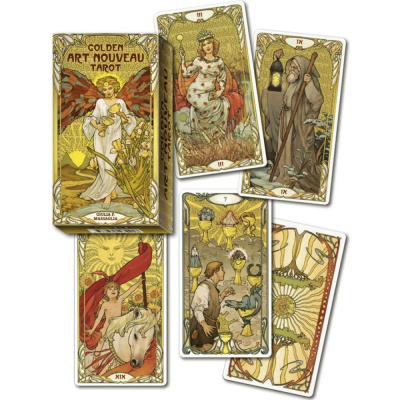 картинка Карты Таро "Golden Art Nouveau Tarot" Lo Scarabeo / Золотое Таро Уэйт Арт-Нуво от магазина Gamesdealer.ru