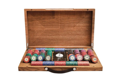 Набор для покера Luxury Ceramic на 600 фишек в кейсе из ясеня, Partida