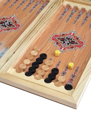 картинка Нарды + Шашки Аравия Волк средние (Россия, дерево, 50 см), Partida от магазина Gamesdealer.ru