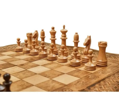 картинка Шахматы + нарды резные 3 60, Mkhitaryan от магазина Gamesdealer.ru
