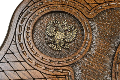 картинка Нарды резные "Герб РФ 3" с бронзой 60, Haleyan от магазина Gamesdealer.ru