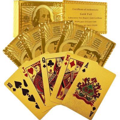 Карты игральные для покера Блеск (54 шт), золотые
