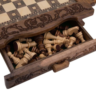 картинка Шахматы резные в ларце 40 с ящиками, Avetyan от магазина Gamesdealer.ru