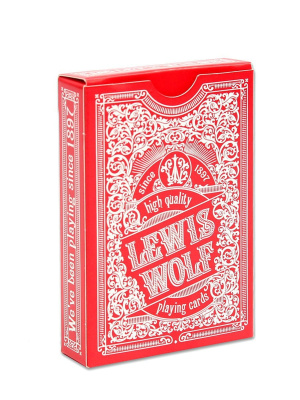 Игральные карты серия "Lewis & Wolf" red 54 шт/колода  (poker size index jumbo, 63*88 мм)