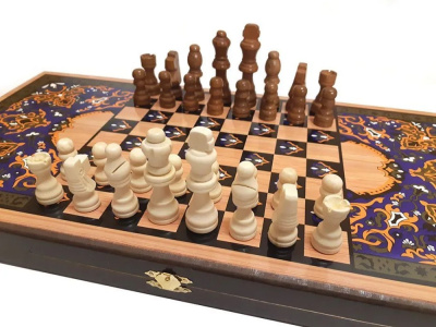 картинка Шахматы + нарды + шашки "Сирия Волк" малые от магазина Gamesdealer.ru