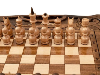 картинка Шахматы резные с Араратом, ручкой и ложементом 40, Haleyan от магазина Gamesdealer.ru