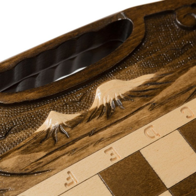 картинка Шахматы + нарды резные c Араратом 40 с ручкой, Haleyan от магазина Gamesdealer.ru